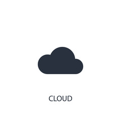Cloud icon. Simple one colored weather element illustration.