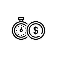 Time is money  vector  Icon Line Style Illustration 