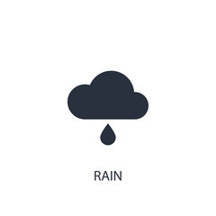 Rain icon. Simple one colored weather element illustration.