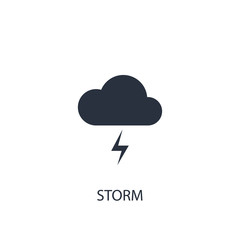 Storm icon. Simple one colored weather element illustration.