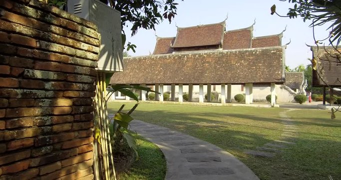 Landmark Travel Place Of Chiang Mai, Thailand. Wat Ton Kain or Inthawawat Temple, complete traditional Lanna and very valuable.