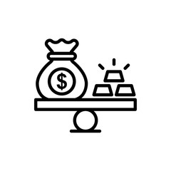 Stability investment  vector  Icon Line Style Illustration 