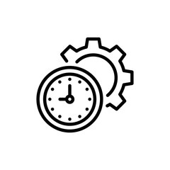 Time Management  vector  Icon Line Style Illustration 