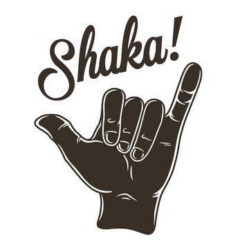 Hand that shows surfer hawaii gesture shaka