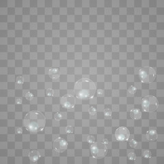 Bubble vector. soap bubble on a transparent background. Vector design.	