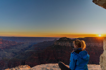 Naklejka premium Sunset at north rim of grand canyon