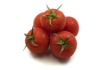 fresh tomatoes isolated on white background