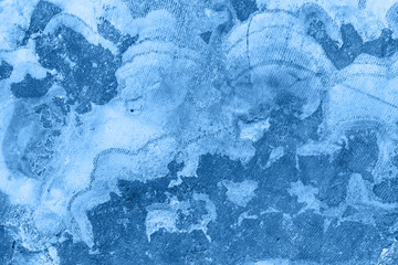 Cross section of abstract blue fantasy mineral, color of the year 2020 pantone classic blue 19-4052