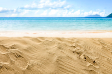 Summer background of sand and free space for your decoration.Beach landscape 