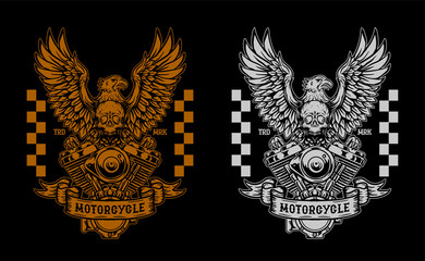 motorcycle custom vector illustration