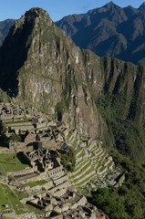 Machu Picchu. Urubamba River valley. Ancient Inca temple. Andes. Peru