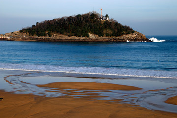 Low tide in the beach of San Sebastian