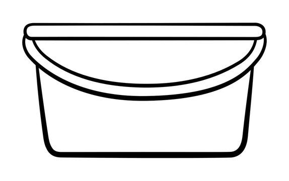 black and white bucket with handle clip art preview