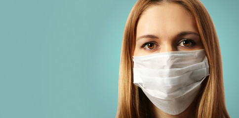 Cold flu illness women in medicine healthcare mask