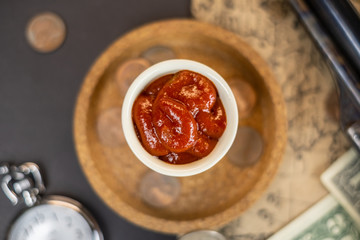 Chili sauce in bowl american style