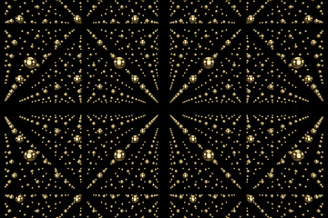  infinity space geometry sphere -black and gold- 3D Rendering