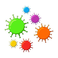 symbol of viruses, germs, bacteria icon isolated on a white background.  llustration graphic vector of corona virus in wuhan,corona virus infection. 2019-nvoc virus.corona virus microbe.