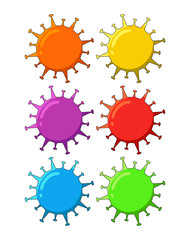 corona virus disease attack. bacteria, microbes and viruses vector icon illustration design template. isolated on white background. Vector illustration image.