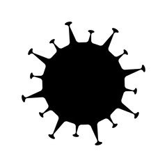 Coronavirus 2019-nCov Cutout silhouette icon. Black template simple illustration of virus microorganism  Flat isolated vector image on white background