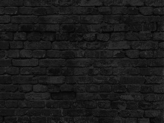 Black grunge brick urban wall. 