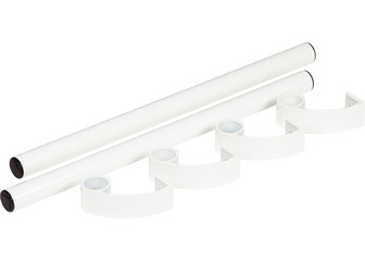 White plastic door window handle isolated on white baclground