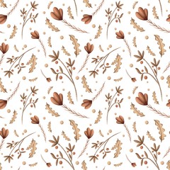 seamless pattern of flowers in pastel colour