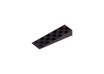 Rubber black door wedge on a white background