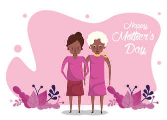 Obraz premium happy mothers day card with afro grandmother and daughter