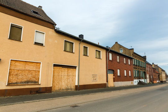 view of yet remaining houses in the mostly relocated Kerpen-Manheim, Western-Germany