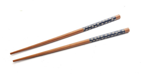 Two wooden chopsticks