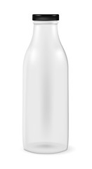 Bottle for milk, juice or something else, on white background