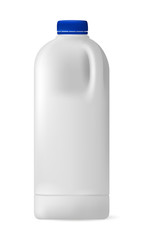 Bottle for milk, juice or something else, on white background