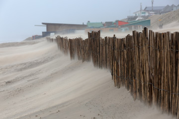 storm day at the beach of Bloemendaal aan Zee, Netherlands