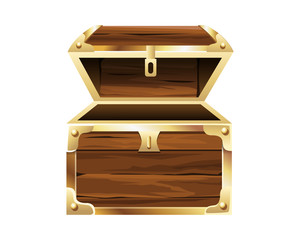 wooden chest antique isolated icon