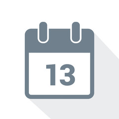 simple calendar icon 13 on white background vector illustration EPS10