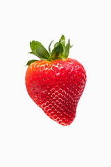 Ripe, large strawberries on a white background. Isolated item. Grown in Fnlandland