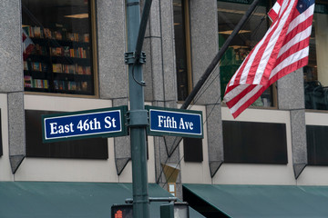 New york little 5th avenue sign