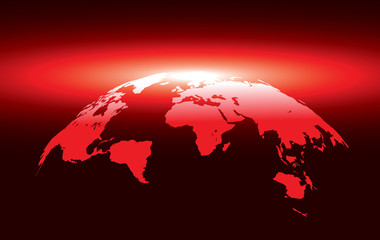 World map, detailed country map of the world, Red light template for annual report format, business, infographic, global tourism