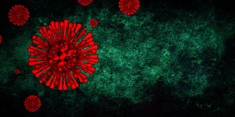 virus illustration in web banner format