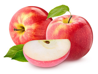 red apple set isolated on a white background