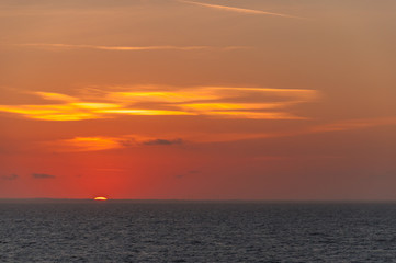 Wonderful sunset landscape on the Adriatic coast, Puglia, Italy. Concept: serenity, inspiration