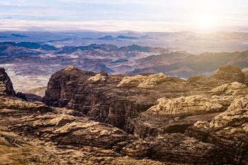 Beatiful scenic view of canyon in Wadi Rum, Jordan