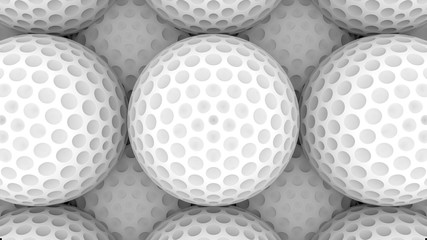 3d rendering. White Golf ball surface wall background.