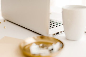 Working space and laptop