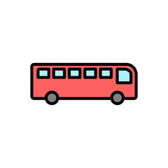 Bus Icon isolated on white background. Black bus vector icon
