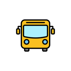 Bus Icon isolated on white background. Black bus vector icon
