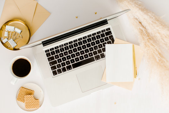 Working space and laptop - Powered by Adobe