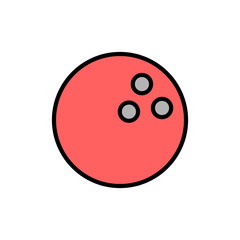 Bowling game Pin Icon isolated on white background. Bowling icon, ball and pin