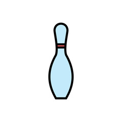 Bowling game Pin Icon isolated on white background. Bowling icon, ball and pin