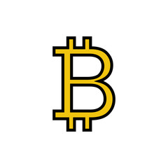 Bitcoin sign icon isolated on white background. Crypto currency symbol. Blockchain. Cryptocurrency